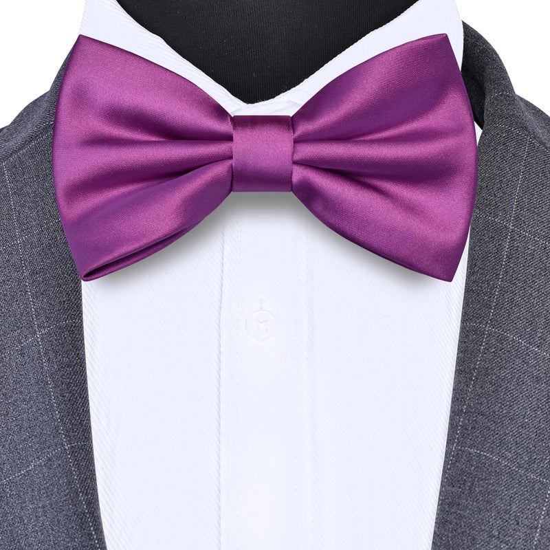 Branduce Solid Color Pre-tied Bow Tie Quality Adjustable Bowtie for Men Party Wedding - Image 2